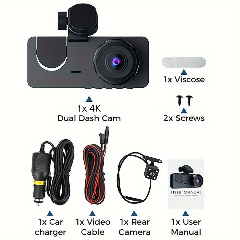 4K Car Dash Cam For Night Vision And All Day Parking 8420859281539-1