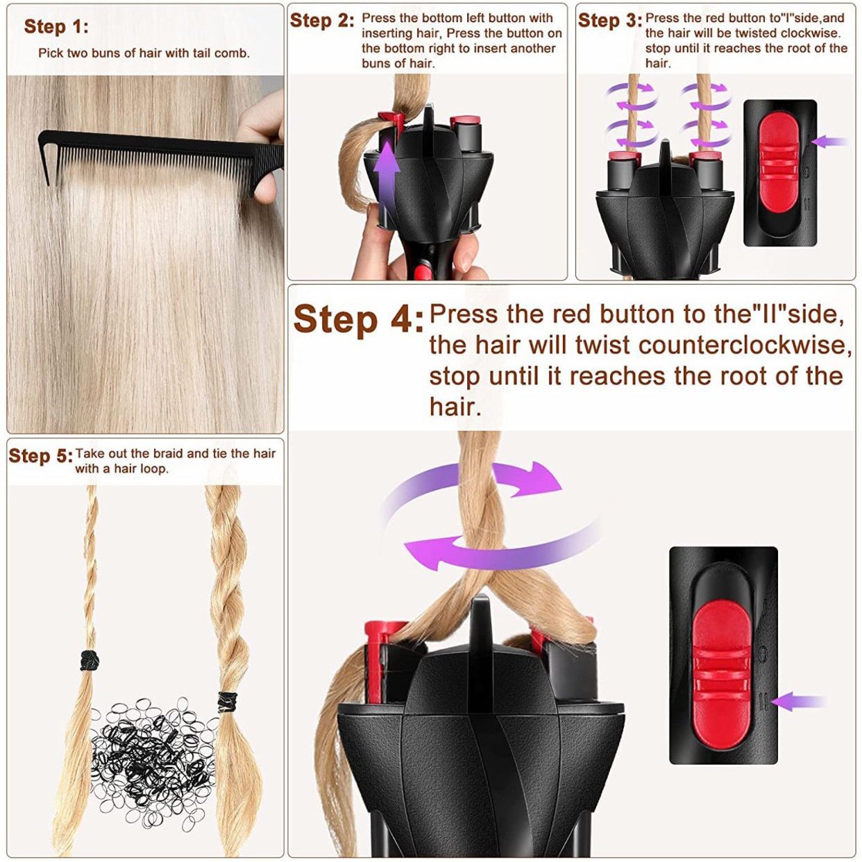 360 Degree Rotate Automatic Hair Braider 9625064472878-1