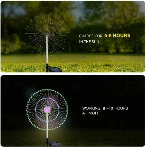 Solar Firework String Lights | 90 LED | Waterproof IP65 | Garden & Outdoor Decoration | 95cm 15170507997510-1