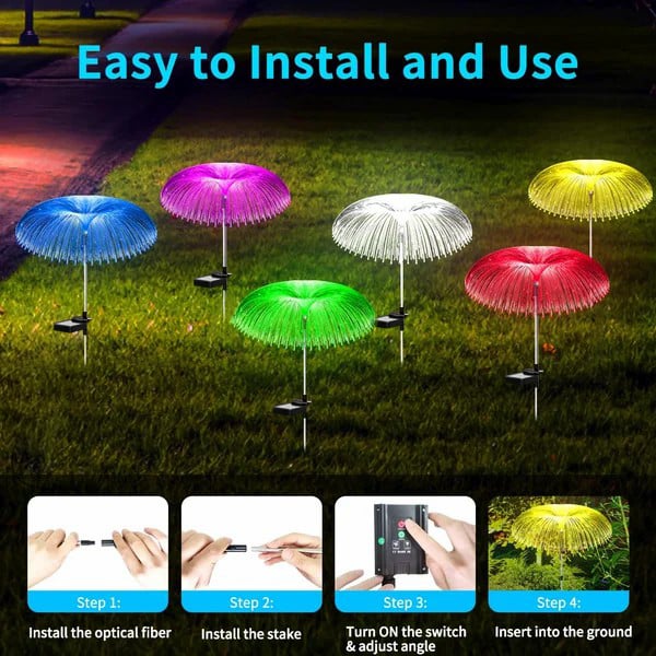 Solar Garden Lights | Jellyfish Design with Color-Changing & Warm White Modes | 75cm 15170500034886-1