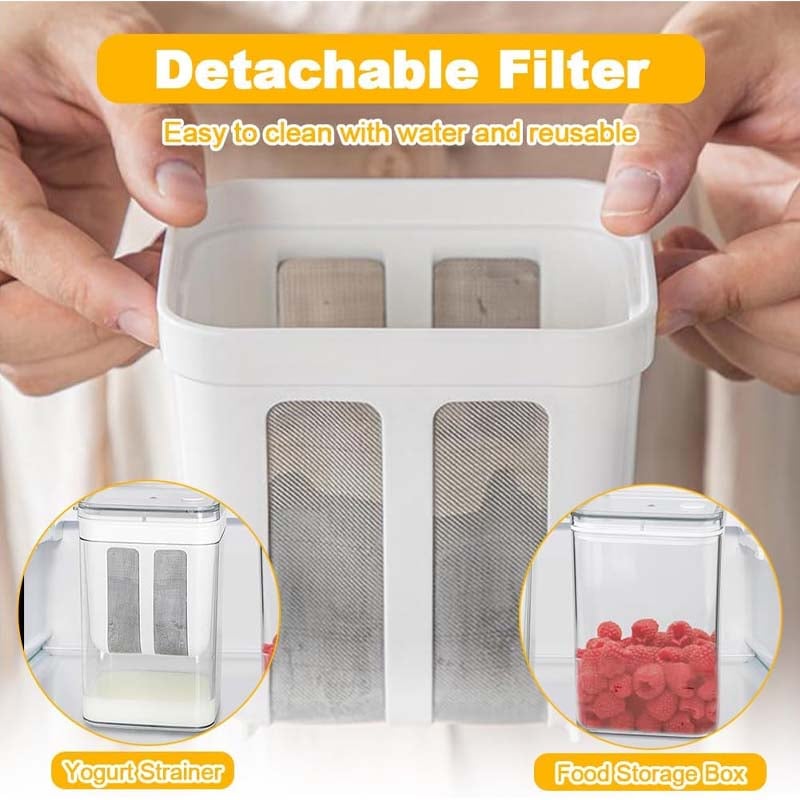 Reusable Greek Yogurt Strainer Container For Homemade Thick Cream 9655994974489-1