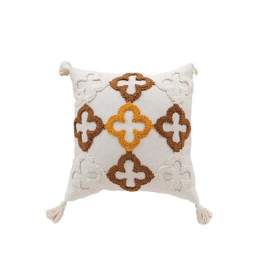 Nordic Retro Tufted Cushion Cover – 45X45Cm Yellow Brown Decorative Pillow 14815608406342-1