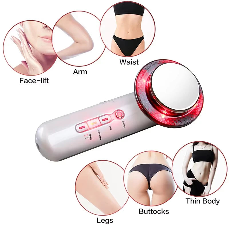 3-in-1 Ultrasonic EMS Fat Burner Face & Body Massager