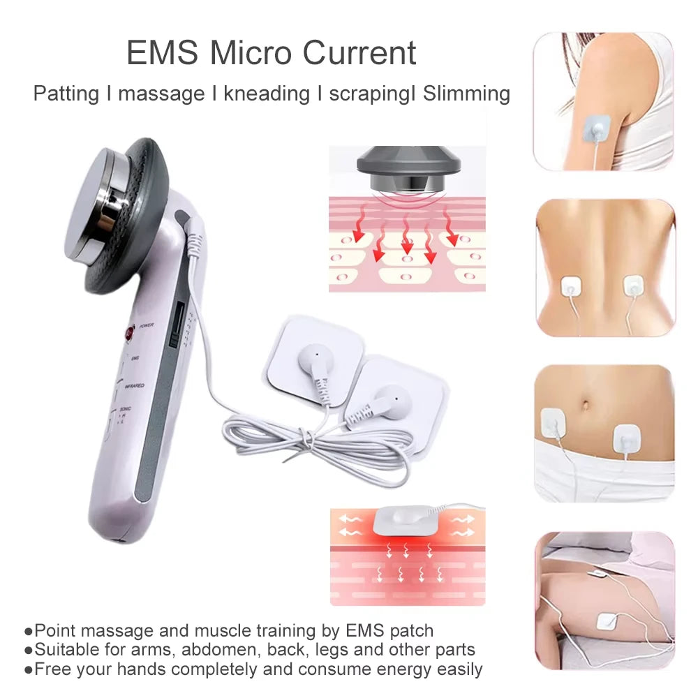 3-in-1 Ultrasonic EMS Fat Burner Face & Body Massager