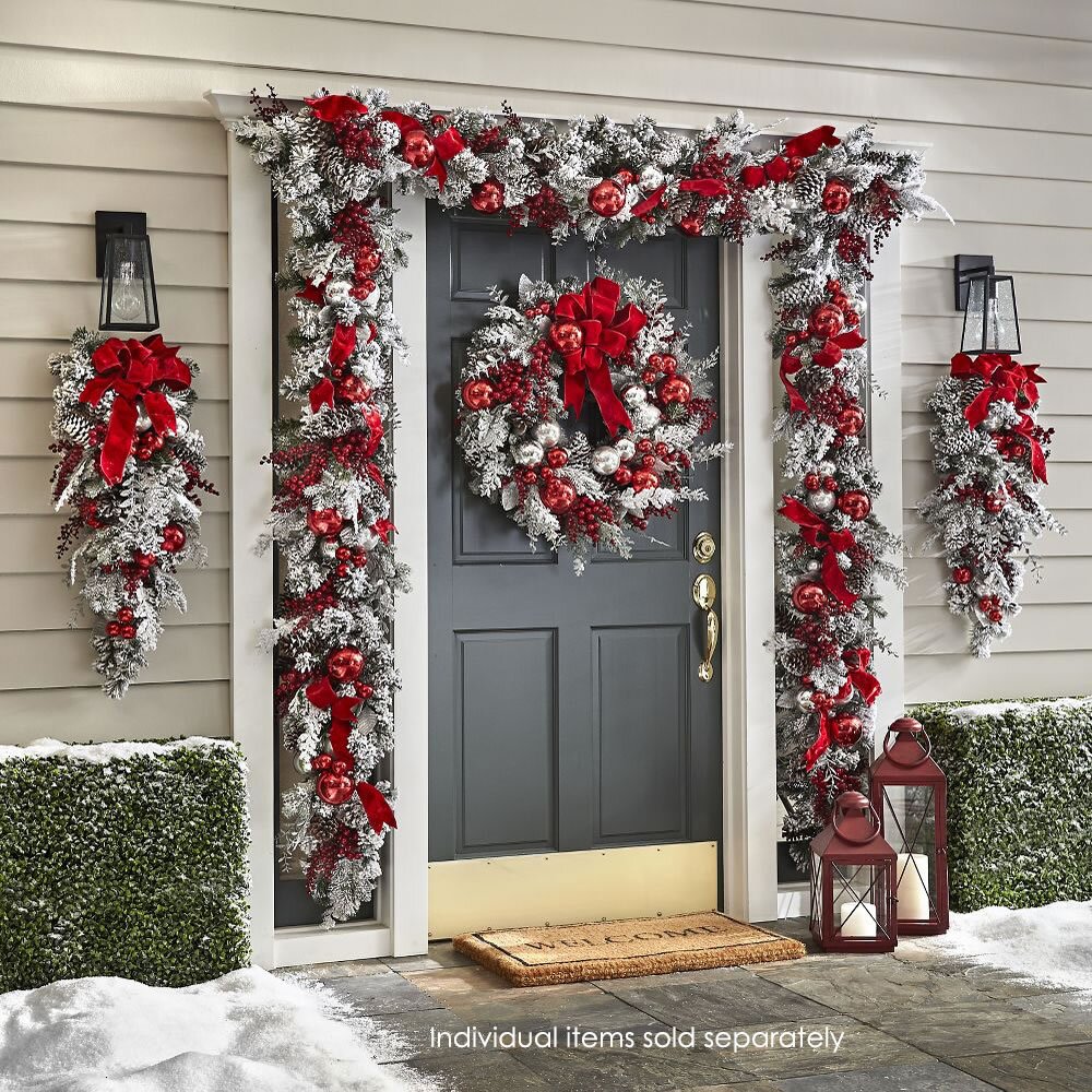 The Cordless Prelit Red And White Holiday Trim 8959284183321-1