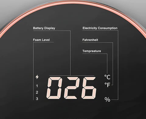 Wall Mounted Circular Foam Soap Dispenser With Smart Display Rechargeable 9674136584494-1