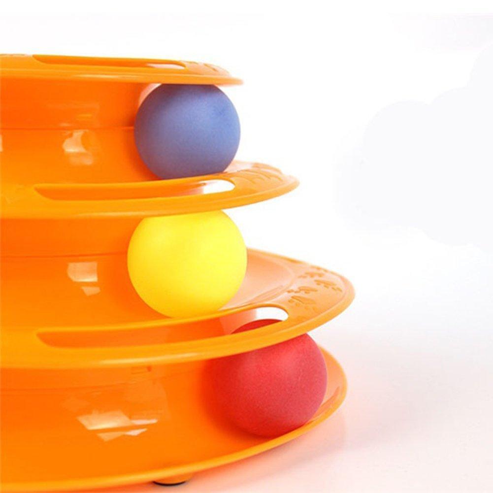 Three Layer Colorful Cat Track Tower Toy 6851955097700-1