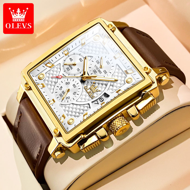 Automatic Mechanical Watch Diamond Crown Dress Business Gold 8496128164142-1