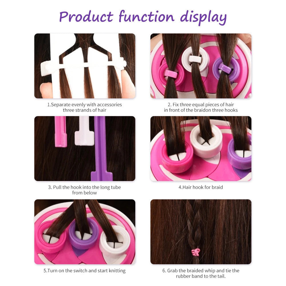 Electric DIY Hair Weaving Tool Machine For Braiding Styling Practice 9559494689049-1