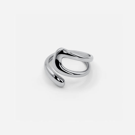 Sculptural Silver Ring - Modern Design for Timeless Elegance 15044017946950-1