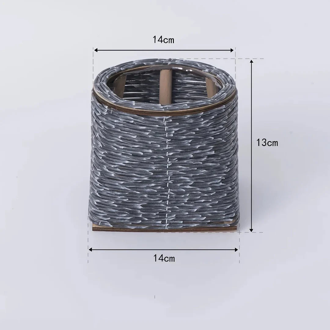 Nordic Hand-Woven Imitation Rattan Flower Pot 14815605719366-1