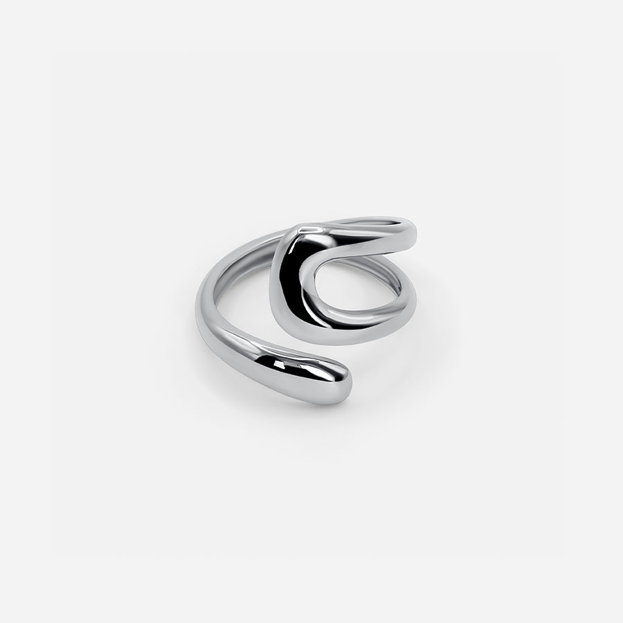 Sculptural Silver Ring - Modern Design for Timeless Elegance 15044017946950-1