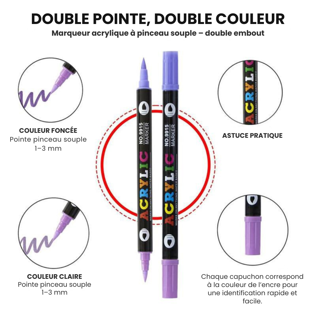 Acrylic Paint Markers Set |  Fine Tip | Vibrant, Smudge-Proof, Multi-Surface 15170505408838-1