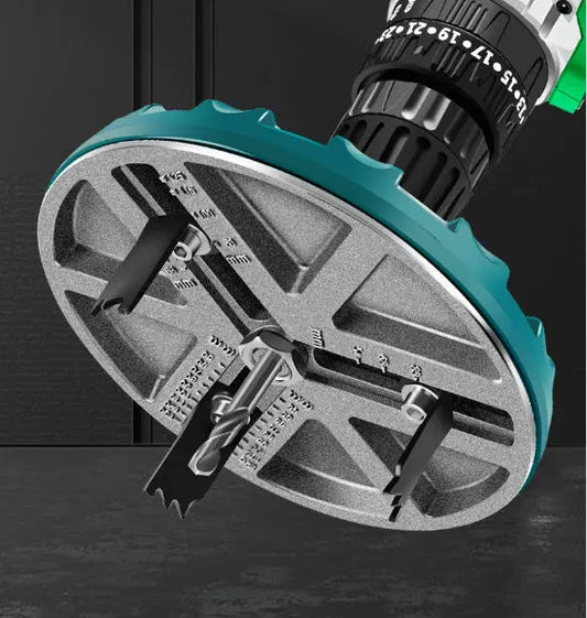Adjustable Hole Saw Drill Punch | 45–130 mm Diameter | Triple-Blade Design | For Wood, Plaster & Ceiling Cuts 15149610139974-1