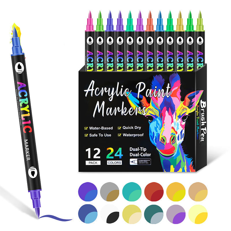 Acrylic Paint Markers Set |  Fine Tip | Vibrant, Smudge-Proof, Multi-Surface 15170505408838-1