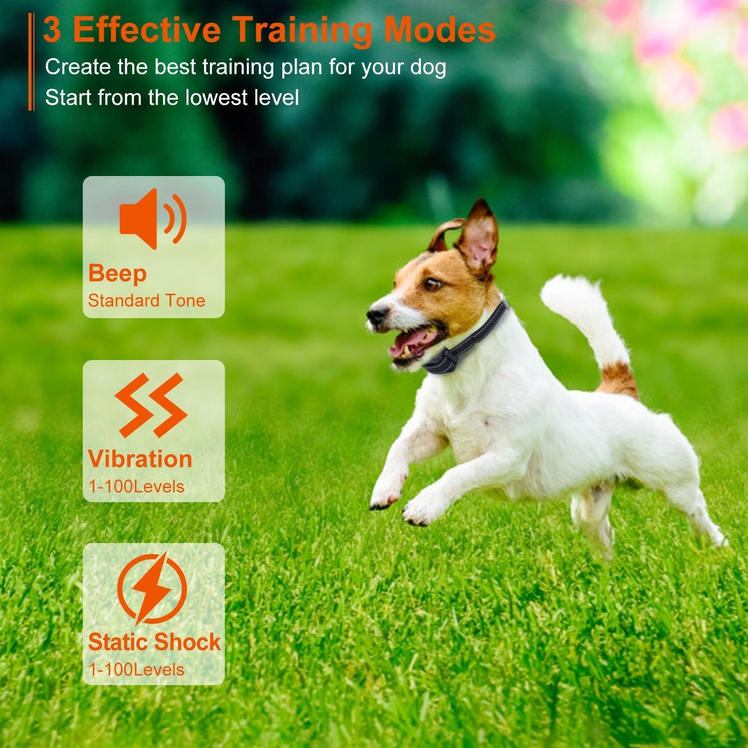 Train Collar OR Receiver Only Options - 3280FT Dog Training Collar IP67 Waterproof Pet Beep Vibration Electric Shock Collar 3 Channels Rechargeable Transmitter Receiver Trainer With Flashlight 9065885991132-1