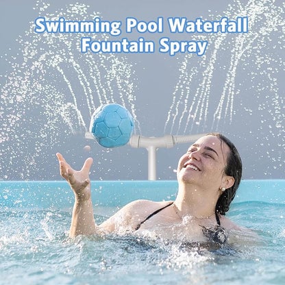 Solar Pool Fountain with Lights Dual Arc - Above/Inground Pool Fountain Lights with Remote Control 10019064086809-1