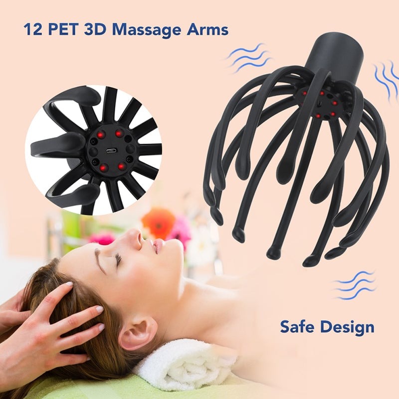 Relaxing Octopus Scalp Head Massager Handheld Stress Relief Tool 11493226840332-1