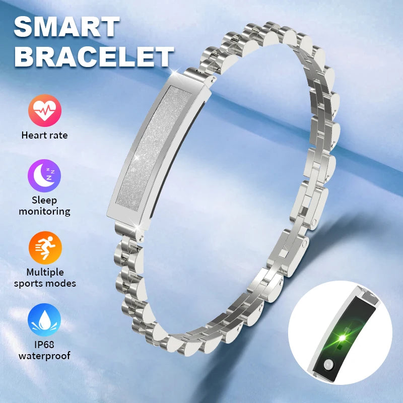 Smart Chain Bracelet for Women – Bluetooth Fitness Tracker with Activity & Wellness Features, Multi-Sport Modes for Android & iOS