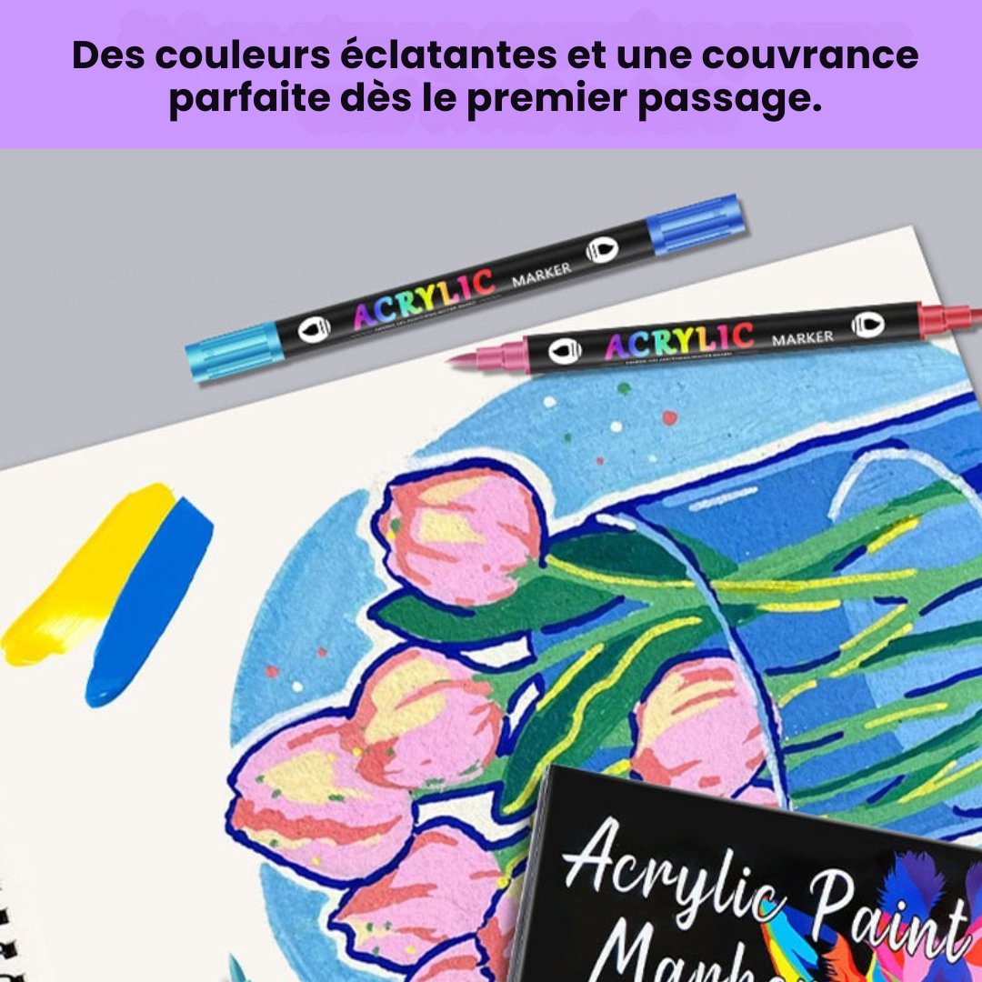 Acrylic Paint Markers Set |  Fine Tip | Vibrant, Smudge-Proof, Multi-Surface 15170505408838-1