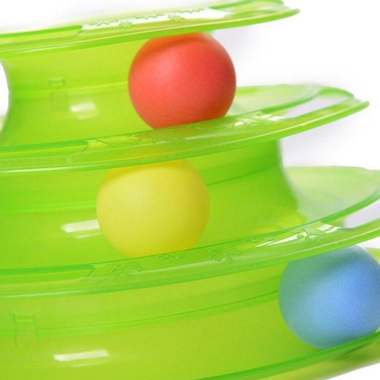 Three Layer Colorful Cat Track Tower Toy 6851955097700-1