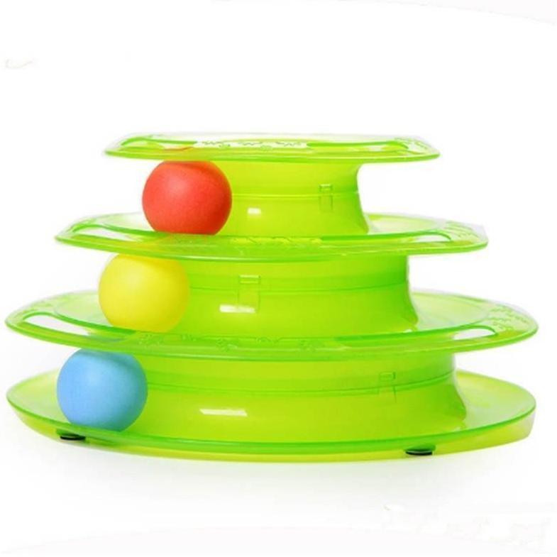 Three Layer Colorful Cat Track Tower Toy 6851955097700-1