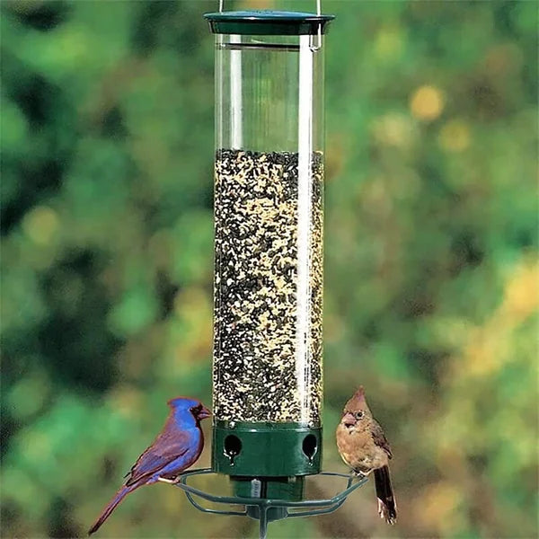Squirrel-Proof Bird Feeder | Spinning Tube Feeder with 4 Ports & 5 lb Seed Capacity