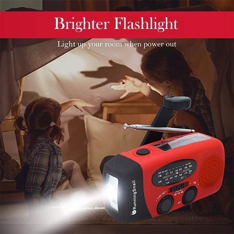 Solar Hand-cranked Radio with LED Flashlight 6851967287396-1