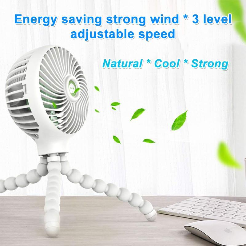 Mini Deformable Portable Fan With Adjustable Stand And USB Rechargeable Design 6852056678500-1