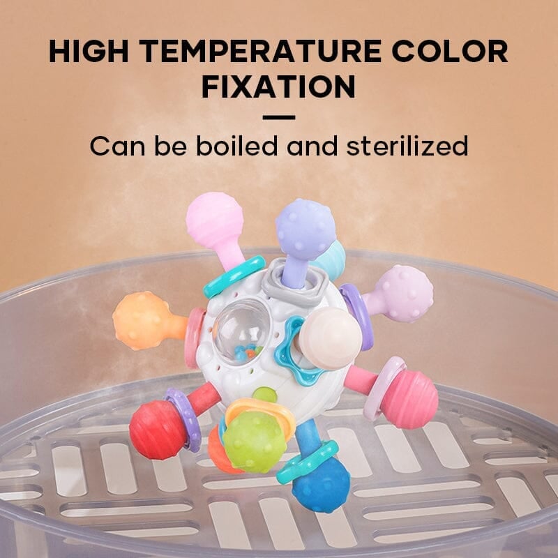 Baby Sensory Teething Rattle Toy With Safe Silicone Multi Texture Design 14975344083270-1