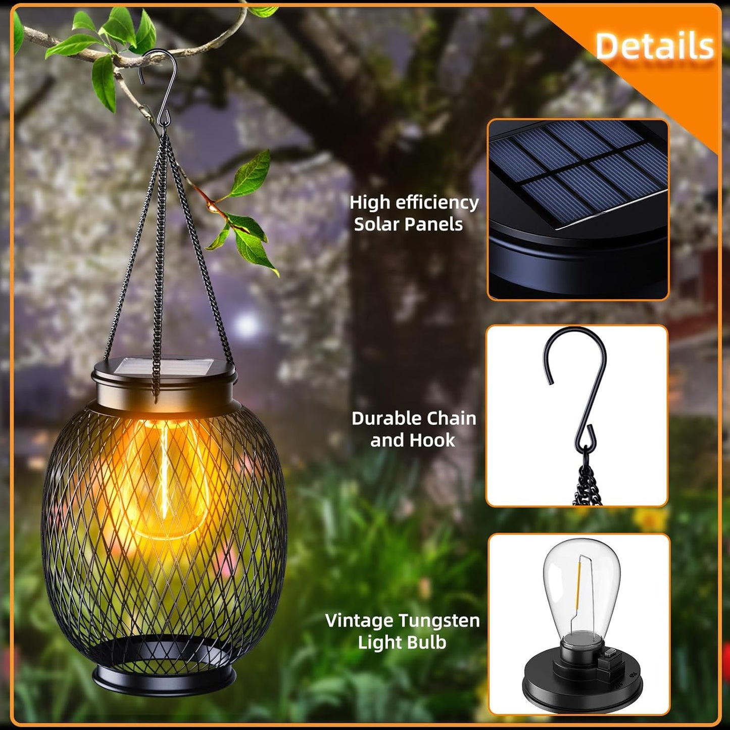 Solar Garden Lanterns For Outdoor Nighttime Ambient Lighting 8424390492291-1