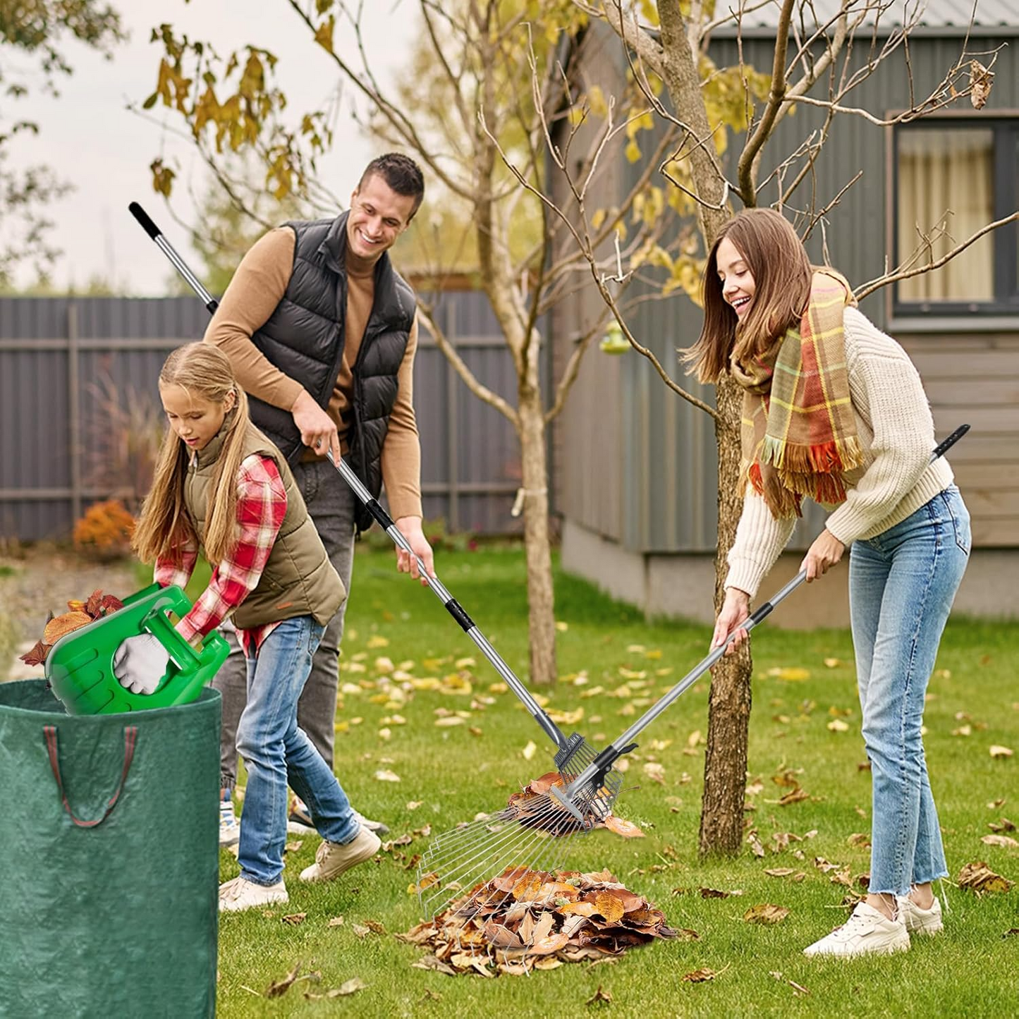 Adjustable Leaf Rake for Effortless Yard Cleanup and Garden Care 15074995667270-1