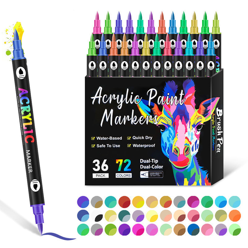Acrylic Paint Markers Set |  Fine Tip | Vibrant, Smudge-Proof, Multi-Surface 15170505408838-1