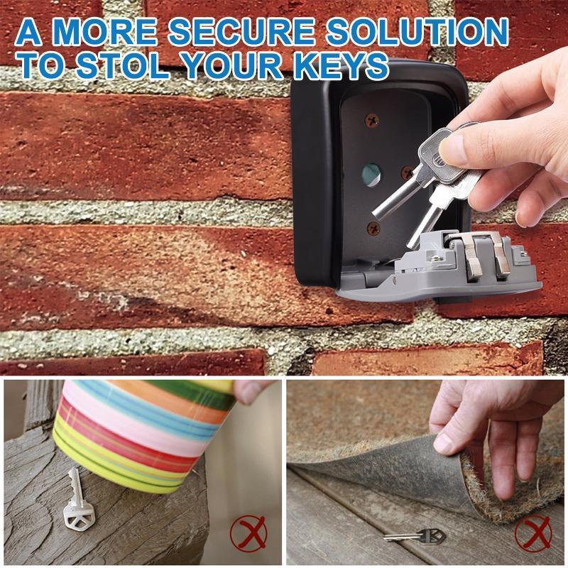 Wall Mounted Key Lock Box With 4 Digit Combination Code 6852112187492-1