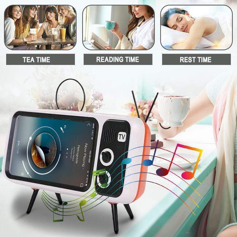 Retro TV Bluetooth Speaker+ Mobile Phone Holder 6851982065764-1