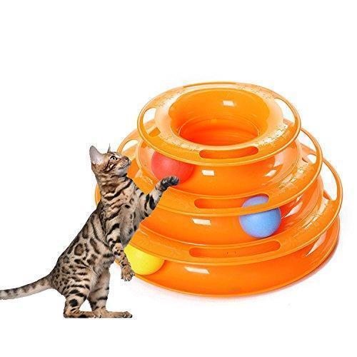 Three Layer Colorful Cat Track Tower Toy 6851955097700-1