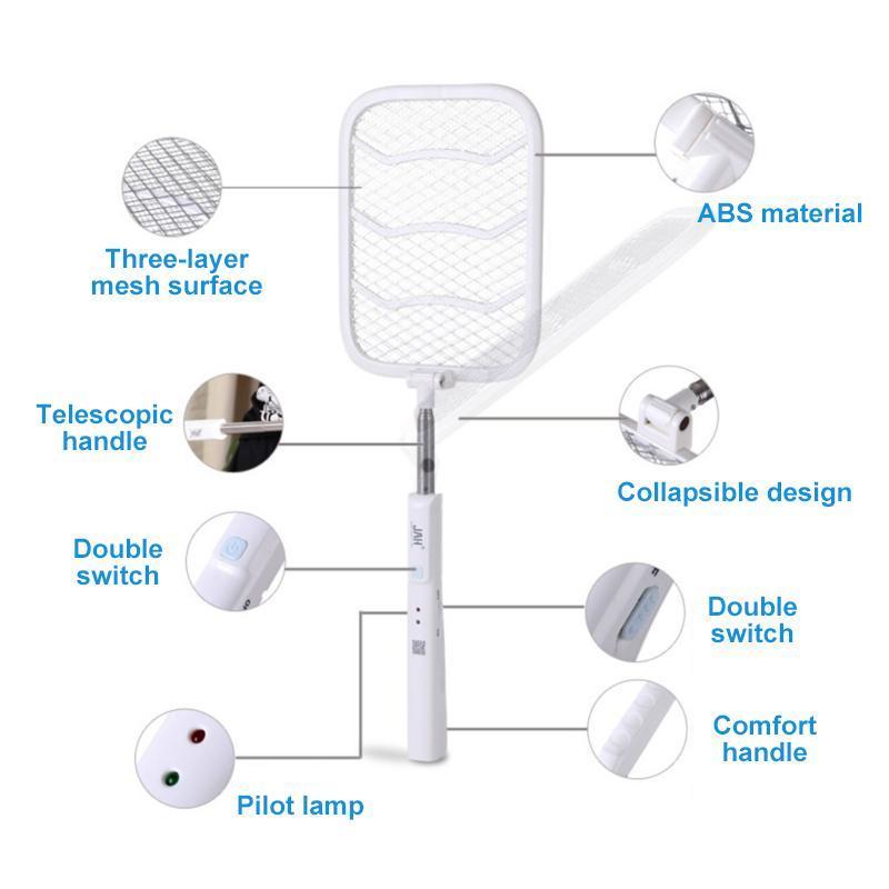 Telescopic Electric Mosquito Swatter With Rechargeable Battery And USB Charging 6851957293156-1