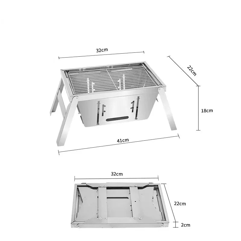Durable Stainless Steel Camping Grill Rack For Outdoor Barbecue Cooking 11588951277836-1