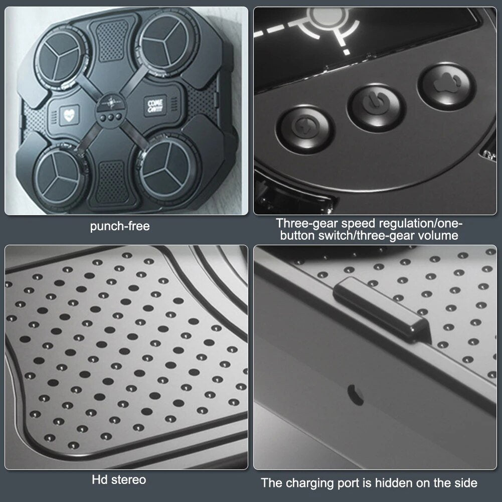 Wall Mounted Boxing Pad Trains Reflex Strength Coordination With Music 14886663487814-1