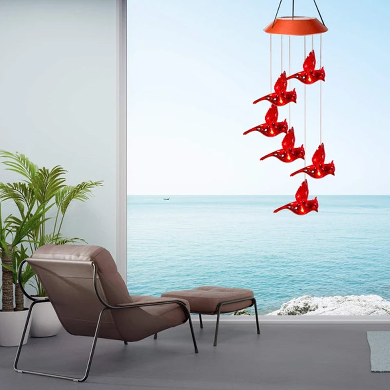 Red Bird Wind Chime Light 6850555904100-1