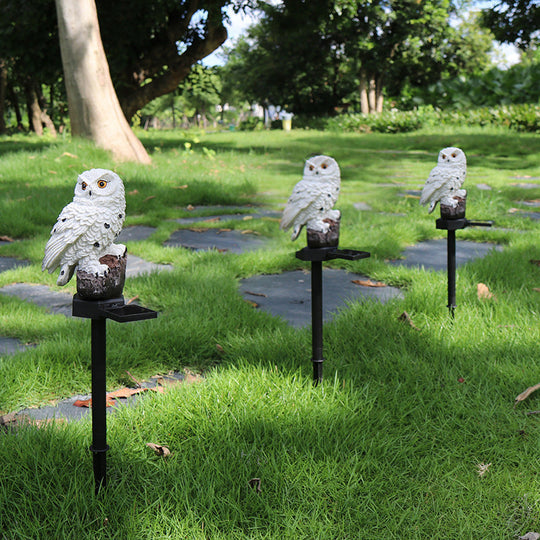 Solar Owl Garden Statue With Led Lights For Night Ambience 14969930023238-1