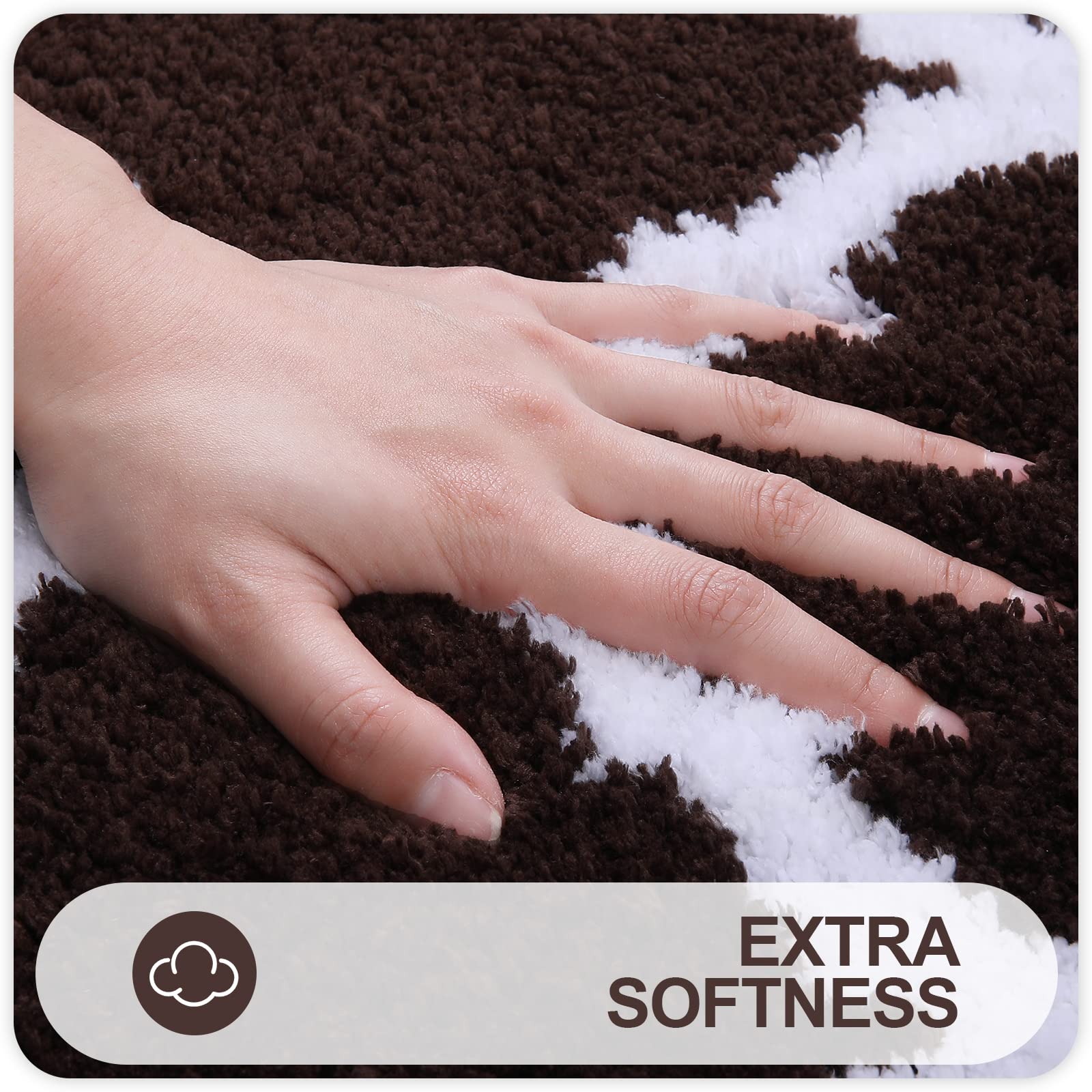 Ultra Soft Shaggy Bath Mat Set – 2 Piece Non-Slip Absorbent Rugs 14815634063686-1