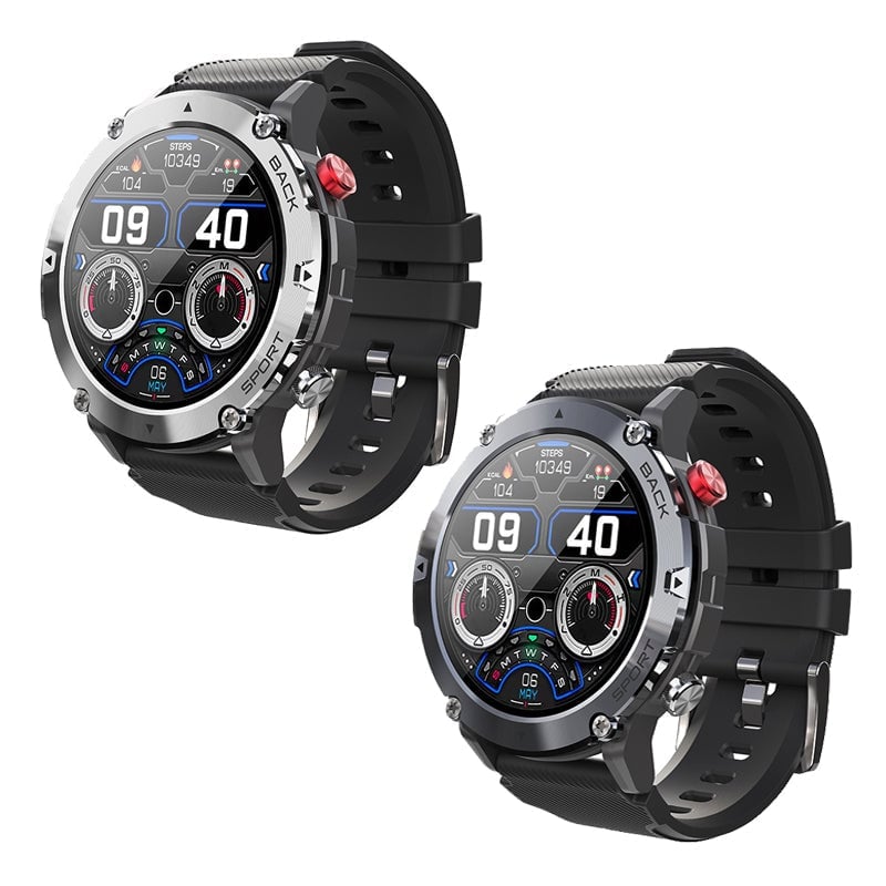 Rugged Bluetooth Smart Watch Waterproof Calling Music Heart Rate Black 8536294785326-1