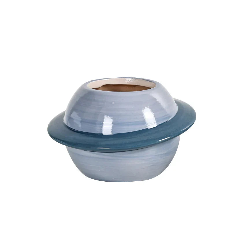 Mini Planet Shape Ceramic Succulent Flower Pot 14815617089862-1