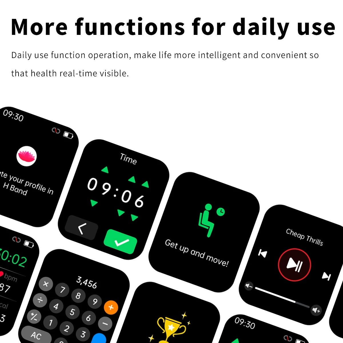 Blood Glucose Monitoring Smartwatch - Bluetooth Call Information Display Health Monitor Multiple