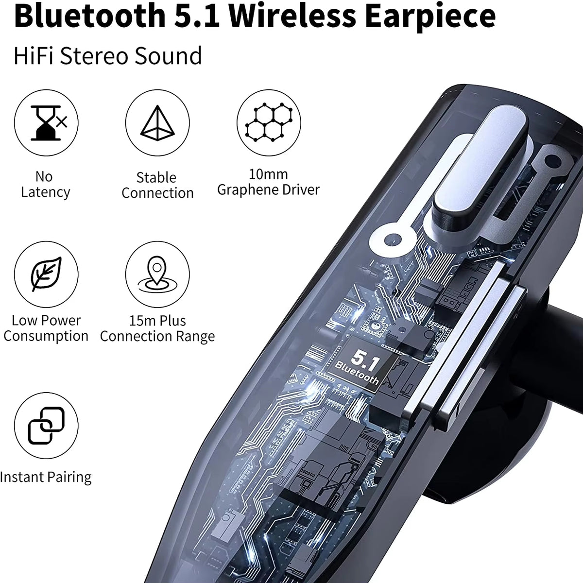 Trucker Dual Mic Wireless Bluetooth 5.1 Noise Cancelling Headset – Clear, Hands-Free Communication