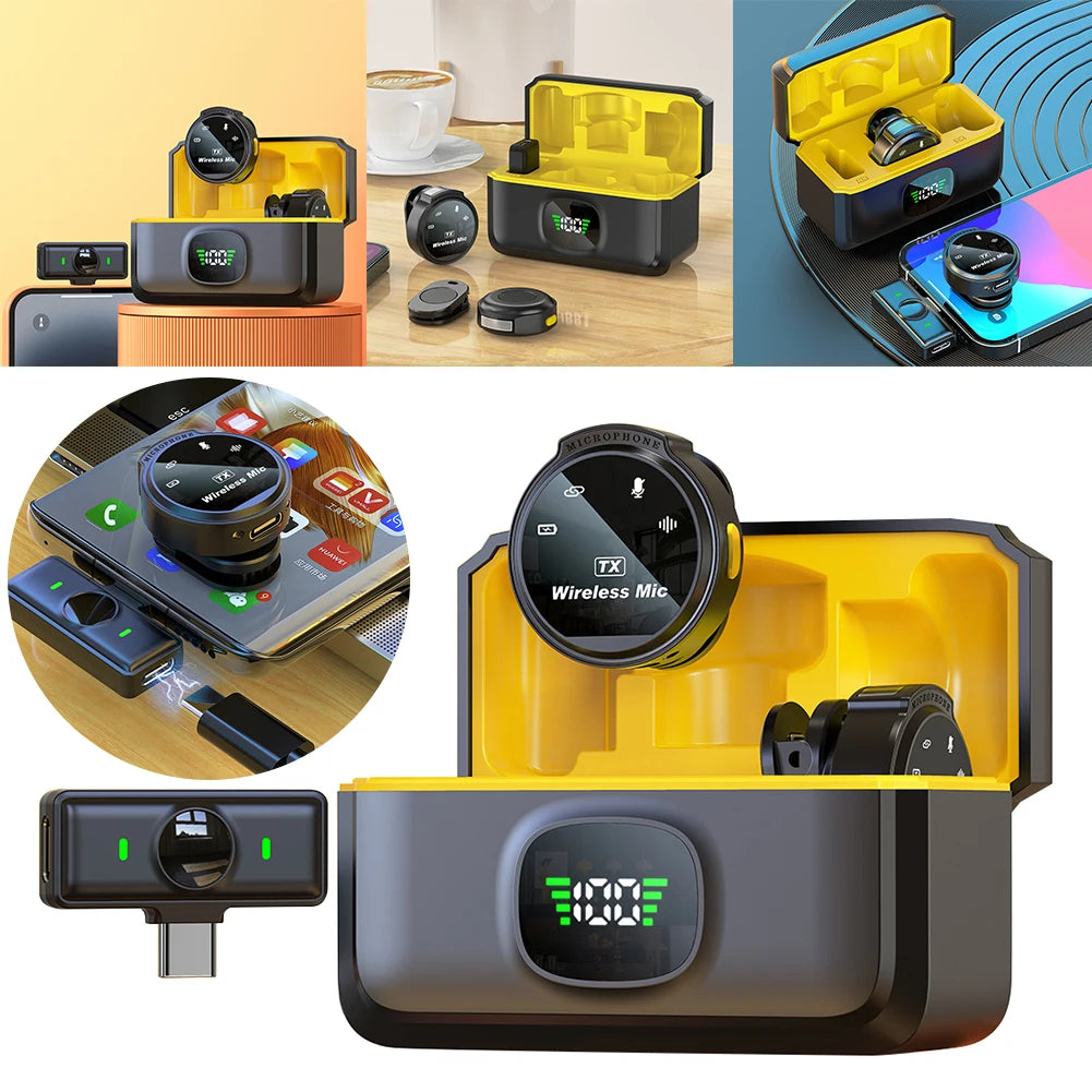 1 To 2 Wireless Lapel Microphone for USB-C  Camera 50m Range Noise Cancellation 400mAh Battery for Photography Vlog 9019503935708-1