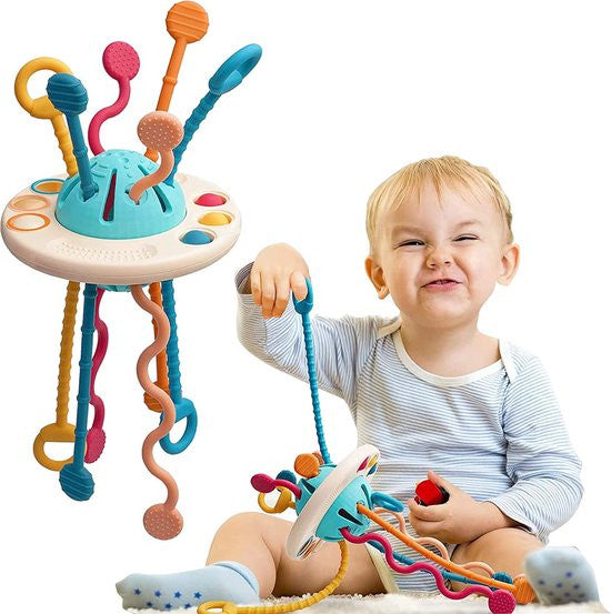 Sensory Ufo Pull String Teether Toy Enhances Baby Development 14981193072966-1