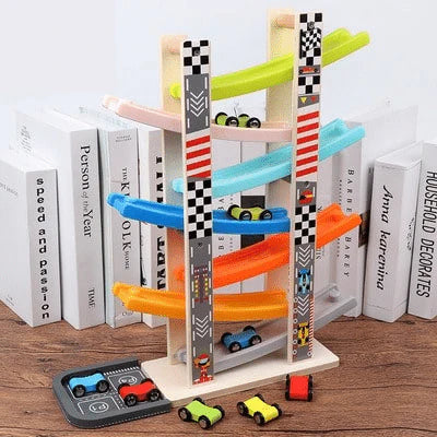 Wooden Car Ramp Race Track – Nostalgic Fun for Little Car Fans