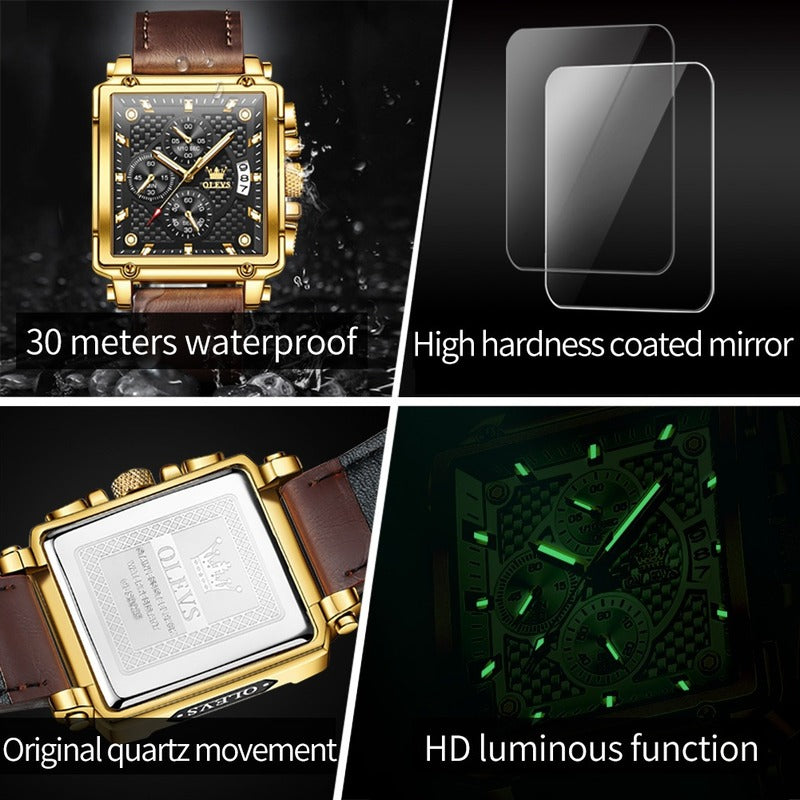 Automatic Mechanical Watch Diamond Crown Dress Business Gold 8496128164142-1